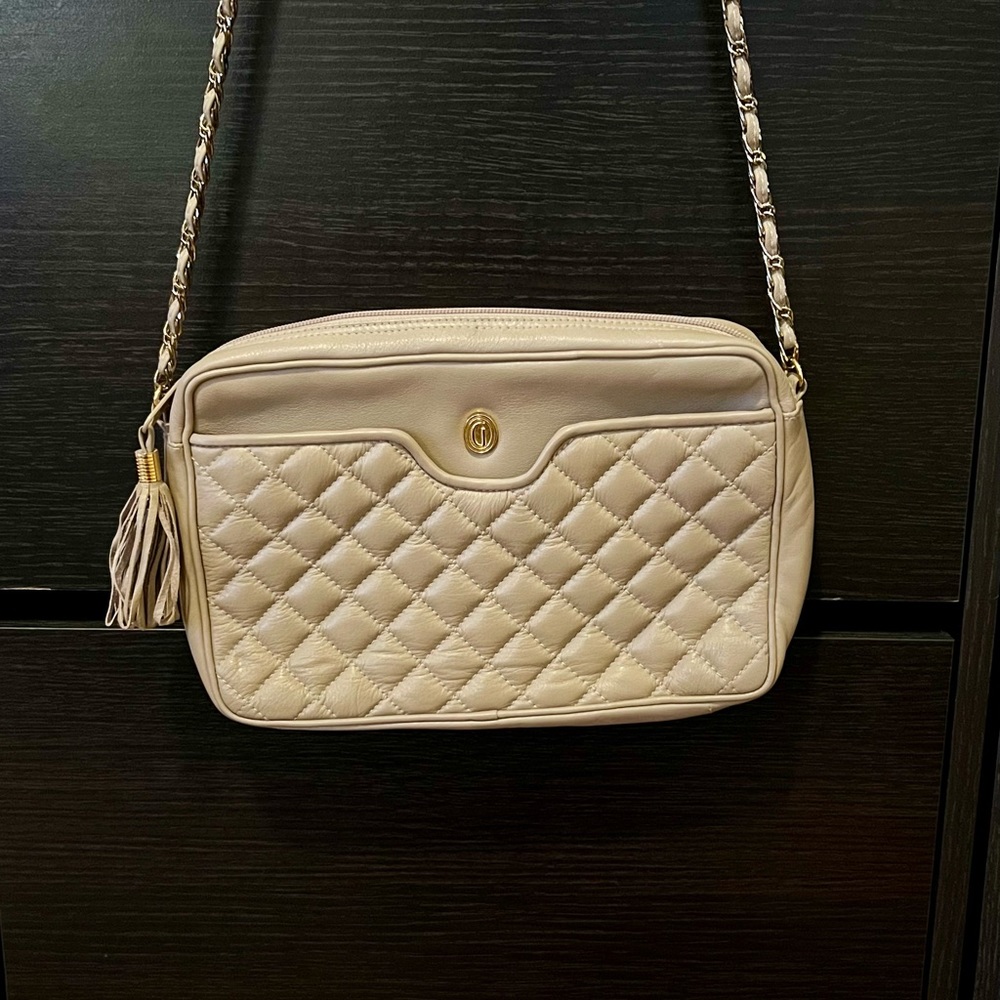 Ganson Leather Crossbody Chainlink Purse